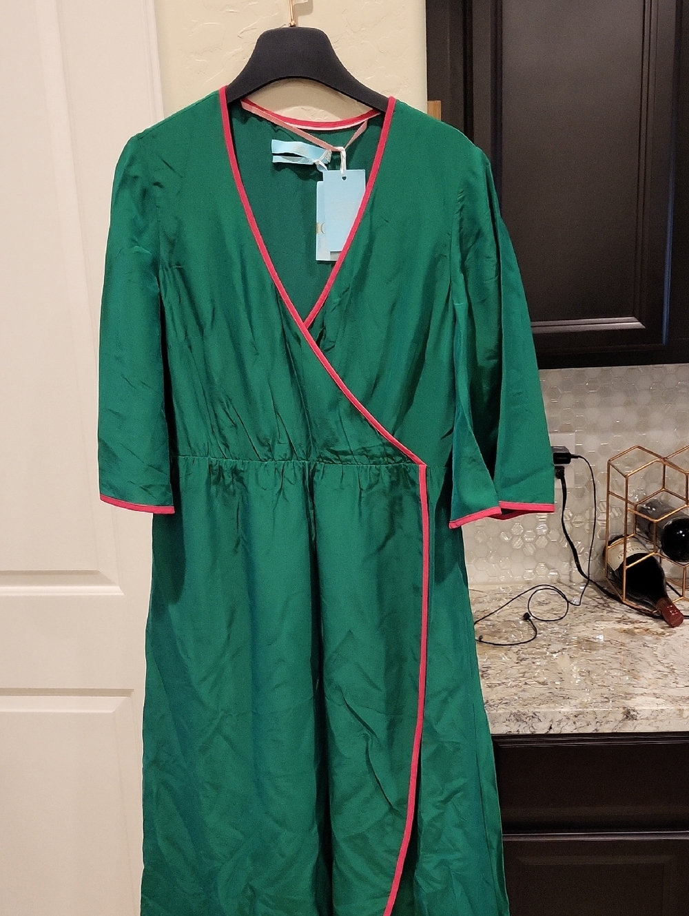 NWT Boden Silk Faux Wrap Dress Size 10